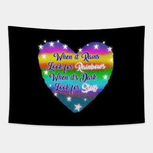 The Colorful Heart with wisdom words Tapestry