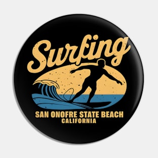 Surfing San Onofre State Beach California | Surfing Lovers Gifts Pin