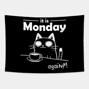 Monday again coffee cat Tapestry