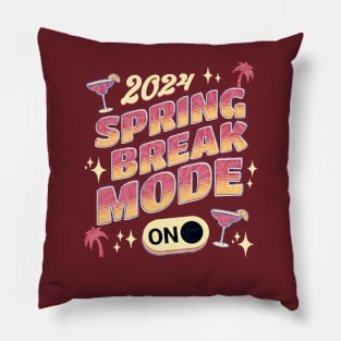 Retro Spring Break 2024 Vacation Pillow