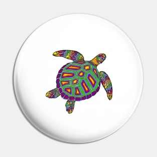 Rainbow Turtle with white background Pin