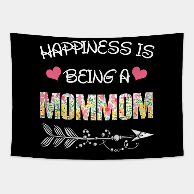 Happiness is being Mommom floral gift Tapestry by DoorTees