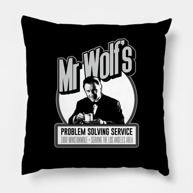 Mr Wolf's problem solving service Pillow by NineBlack