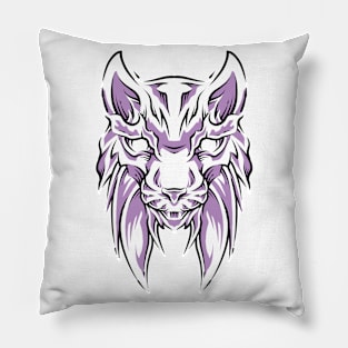 cat lynx head handdrawing Pillow