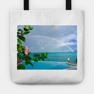 Rainbow over Hibiscus Tote