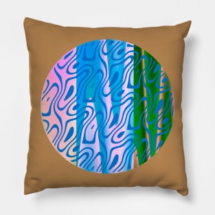 Silhouette Circle Abstract Ripple Blue Pink Green Pillow