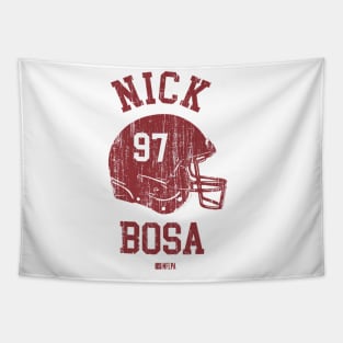 Nick Bosa San Francisco Helmet Font Tapestry