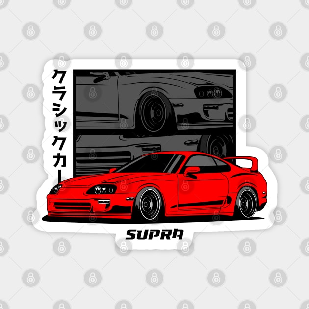 Red Supra JDM Magnet by GoldenTuners