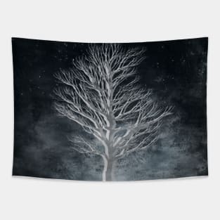 Dream Tree - Night Scene With Single Tree Tapestry