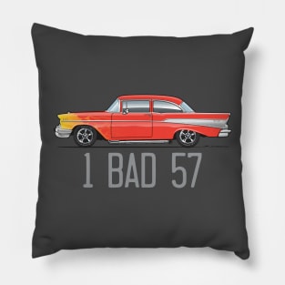 One Bad 57-Matador Red Pillow