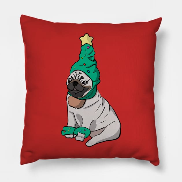 Merry Pugmas! Pillow by Shimmery Artemis