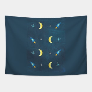 Space Rocket Dreams Pattern Tapestry