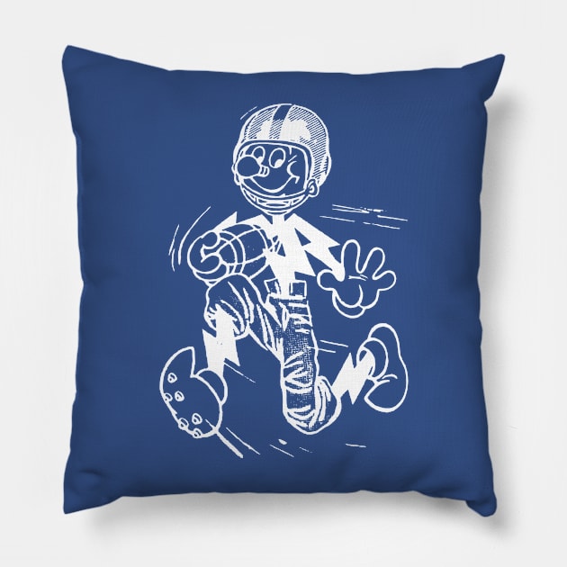 Bolt - Chargers Football Mascot White Pillow by Fresh Fly Threads