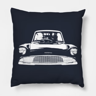 Ford Anglia 105E 1960s classic car monoblock white Pillow