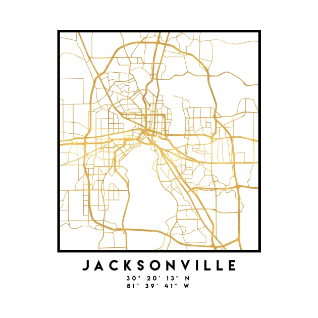 JACKSONVILLE FLORIDA STREET MAP ART by deificusArt