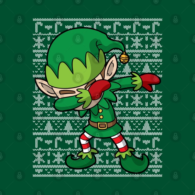 Dabbing Elf Ugly Christmas Sweater by E