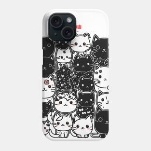 A group of black and white cats Phone Case