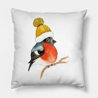 Bullfinch bird Pillow