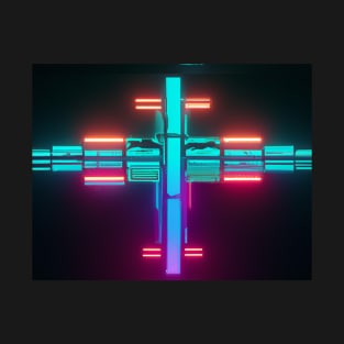 Cyberpunk lights cross T-Shirt