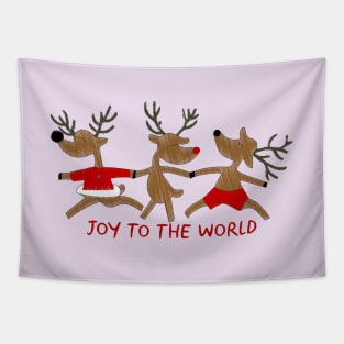 Christmas Dancing Deer Tapestry