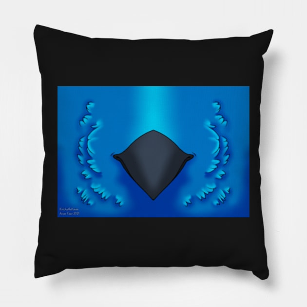 Blue Bird Mask Pillow by KeishaMaKainn