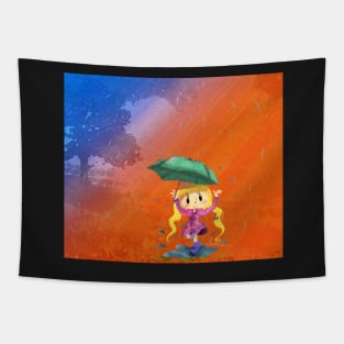 Dancing in the rain illustration Tapestry