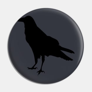 Black Raven Silhouette Illustration Crow Artwork Pin