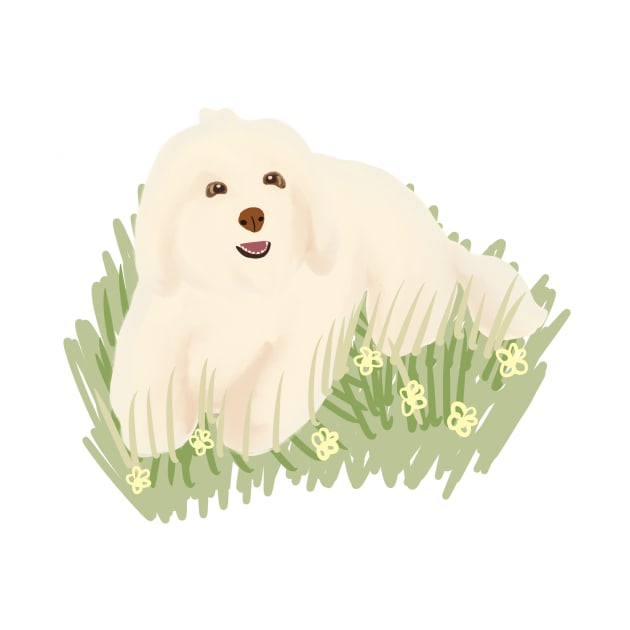 Maltipoo in the garden by PatternbyNOK