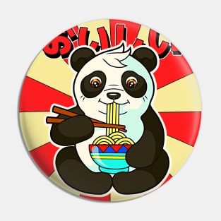 Panda Eating Ramen Pin