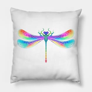 Rainbow symmetrical dragonfly Pillow