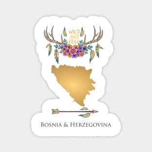 Bosnia Herzegovina Map Boho Magnet