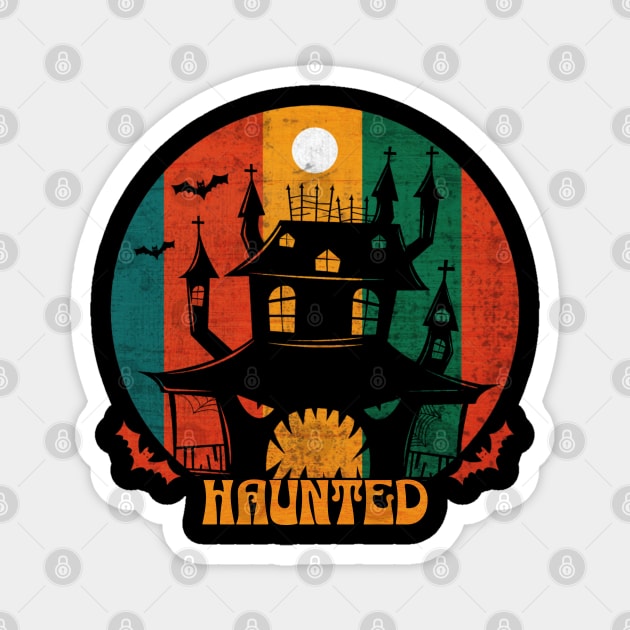 Grunge Haunted House Halloween Magnet by HolidayBug