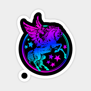 Retro Neon Pegasus Magnet