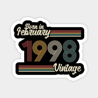 Vintage Born in February 1998 Magnet