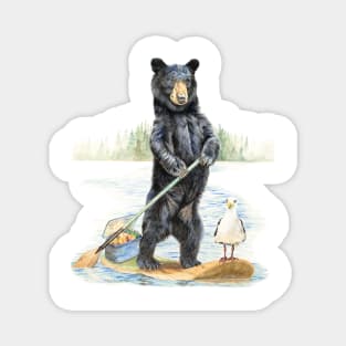 paddle board bear Magnet