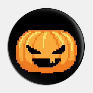 Scary Pumpkin Pixel Art Pin