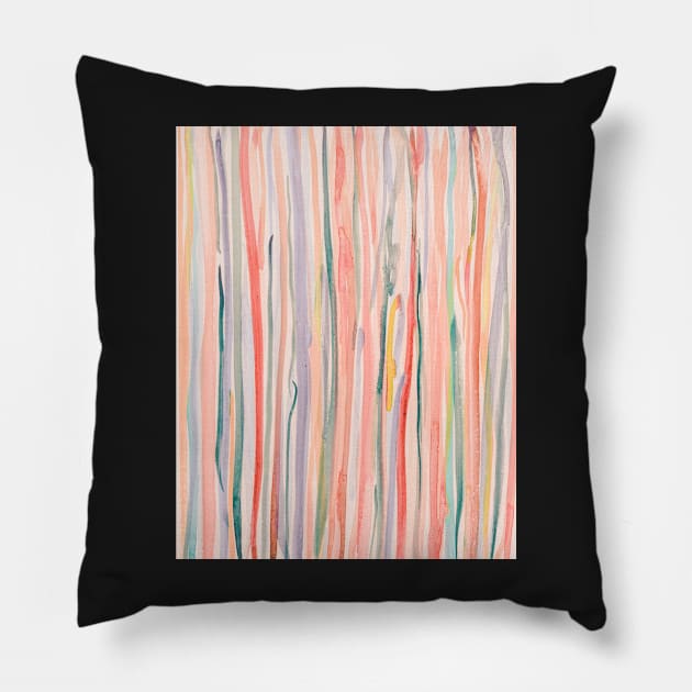 Loose Lines Watercolor Abstract pinks Pillow by oliviastclaire