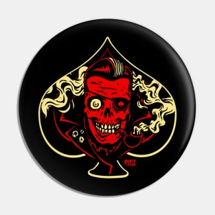 Ace of Spades - Psychobilly Undead Greaser Skull Pin