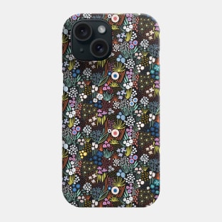 Flower Meadow Black Large Scale Phone Case