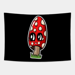 Magic Mushroom Smiling Character Tapestry