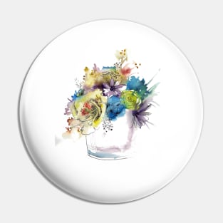 Watercolor bouquet Pin