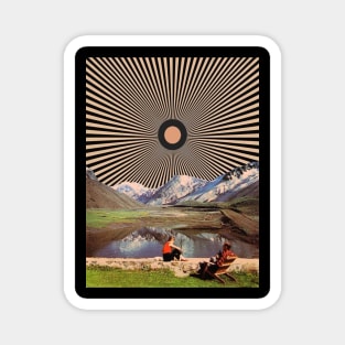 trippy mountain art Magnet