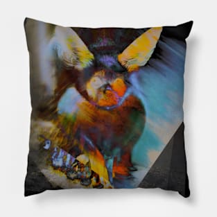 Take the Path - Glitch Art Trippy Animal Pillow