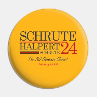 Schrute Halpert Schrute 24  Campaign Shirt Pin