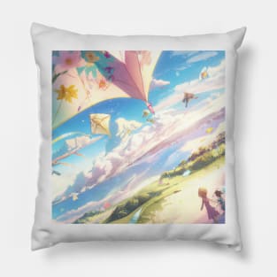 Morning Kite in Pastel Colors Pillow