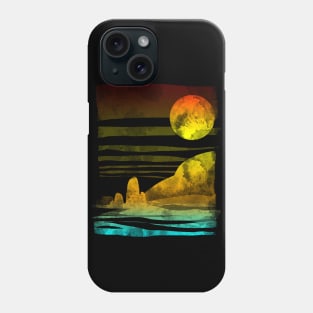 landscape painted with tea Phone Case