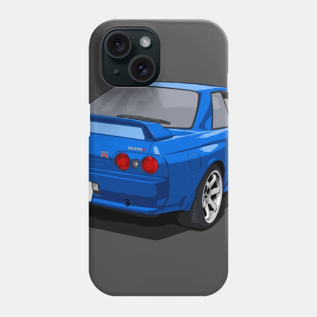 Nissan Skyline R32 GTR blue Phone Case by ArtyMotive