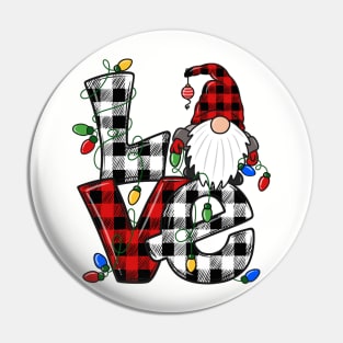 Gnome Christmas Love with Lights Pin