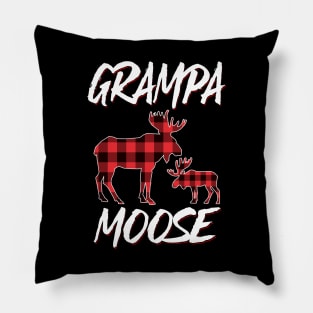 Red Plaid Grampa Moose Matching Family Pajama Christmas Gift Pillow