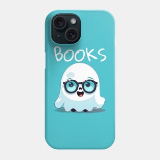 Cute Ghost With Glasses Book Lovers Phone Case